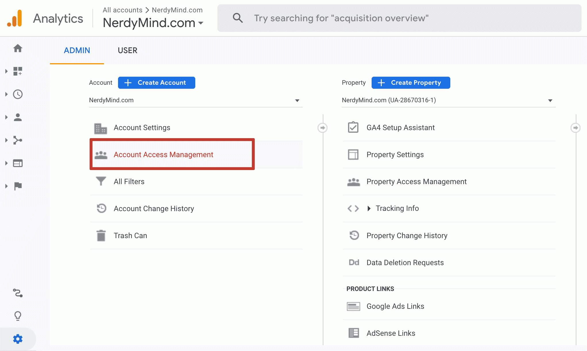 Universal Analytics: Access Management